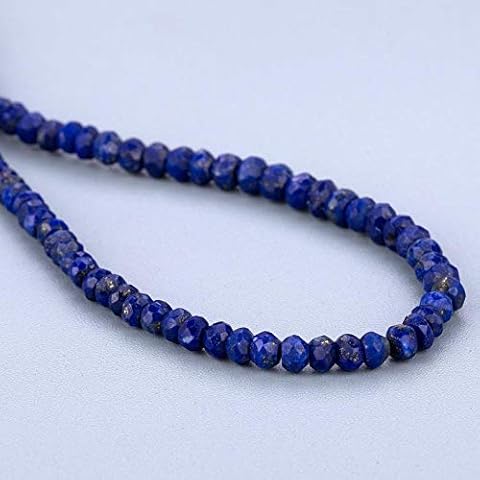 Gemshiner Natürliche Lapislazuli facettierte Rondelle-Edelstein-Halskette Cover