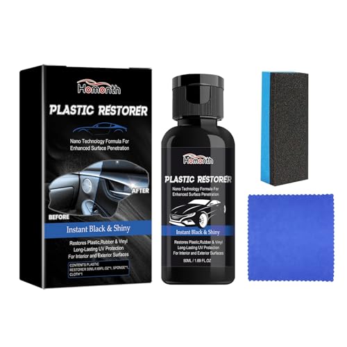 ExcellaElite Back to Black Trim Restorer, Crystal Coating Plastic Restoration, Car Plastic Restorer Black, Plastic Restorer Prevents Drying Aging for Cars