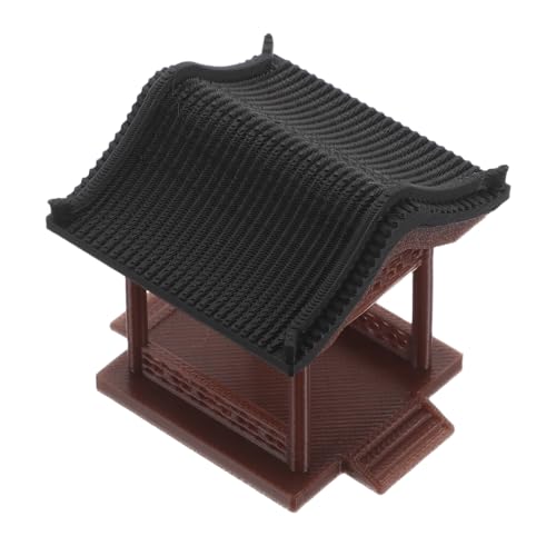 HOMSFOU Statua Miniatura Padiglione Giardino Asiatico in Plastica Resistente alle Intemperie, Ornamento Bonsai Paesaggistico Design Architettura Cinese Tradizionale per Decorazioni