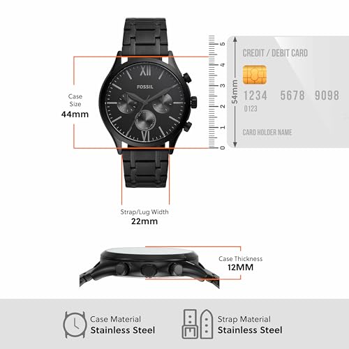 Fossil Stainless Steel Fenmore Analog Black Dial Men's Watch-Bq2365 - Image 4