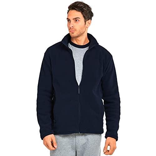 Knocker Men's Polar Fleece Zip Up Long Sleeve Jacket