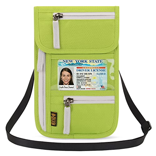 Image of Neck Wallet Lightweight RFID Blocking Waterproof Travel Pouch Passport Wallets for Women Men
