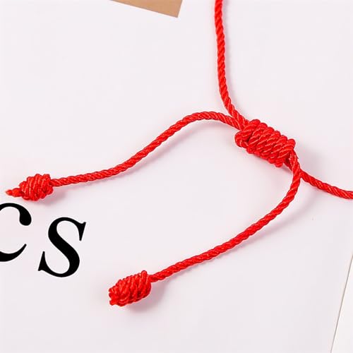 6 Pieces Red String Bracelets, Adjustable Knot String Bracelet Red Cord BraceletAmulet for Protection, Evil Eye and Good Luck3