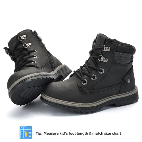 TZJS Girls Boys Toddler Boots Kids Unisex Lace Up Hiking Work Boots Girl Water Resistant Ankle Boot Boy Sizes 7-13 Outdoor Autumn Shoes for Toddler/Little Kid2