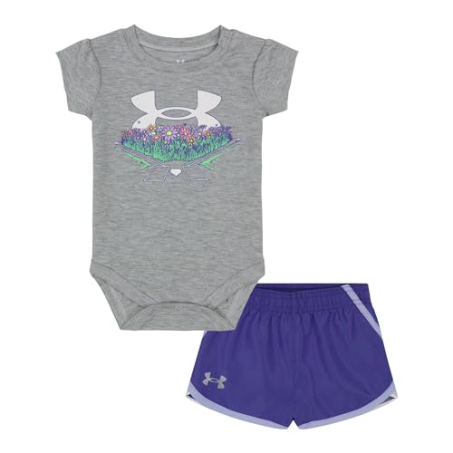 Image of Under Armour Girl's 2-piece Short Sleeve Tee and Shorts Set, Lightweight and Comfortable