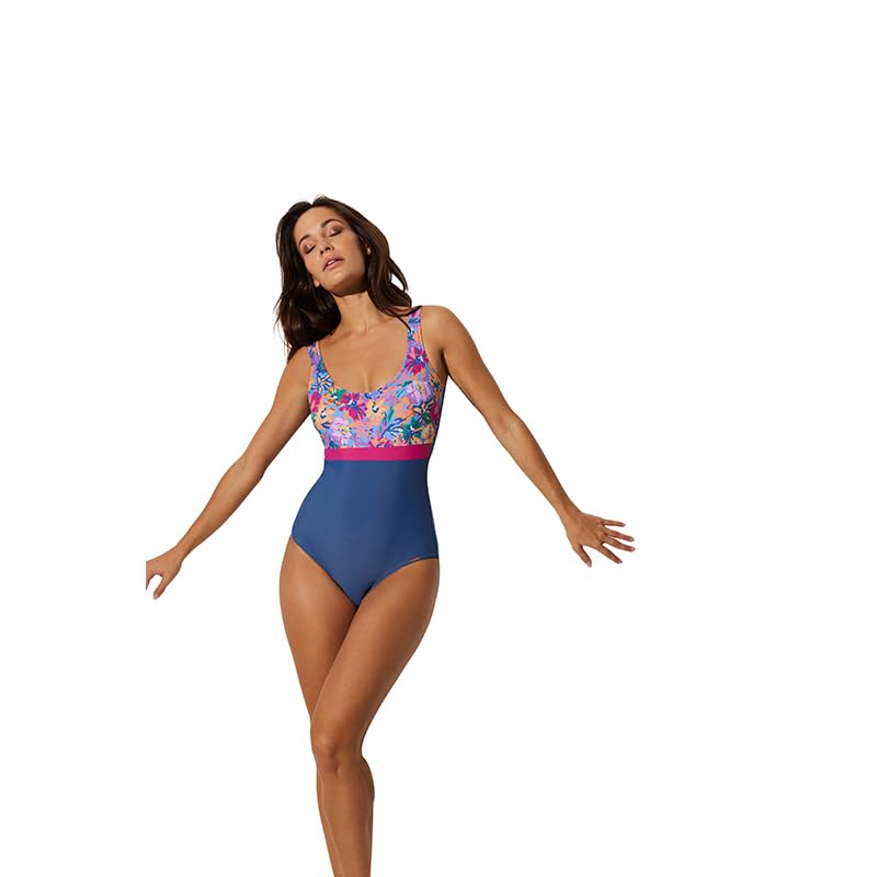 YSABEL MORA Bañador Reductor Azul con Detalle Superior Floral
