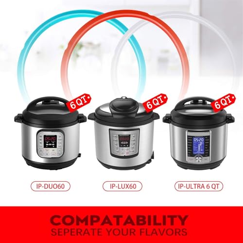 Pack de 3 Anillos de silicona para ollas de presión 5Qt y 6Qt, a prueba de fugas, aptos para lavavajillas miniatura 7