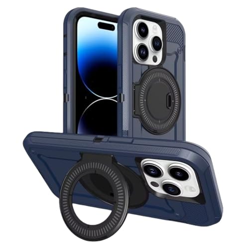 Coque magnétique iPhone 14 antichoc bleue pour regarder vos vidéos avec béquille