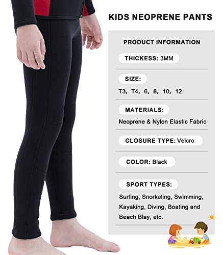REALON Wetsuit Pants for Kids Boys Girls and Youth 3mm Neoprene Children Wet Suits Adjustable Bottoms Keep Warm in Cold Water to Swimming Workout Scuba Diving Surfing Canoeing Snorkeling - Thumbnail 7