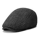 Wonderful Fashion Men's Classic Wool Cap Golf Flat Hat Grey