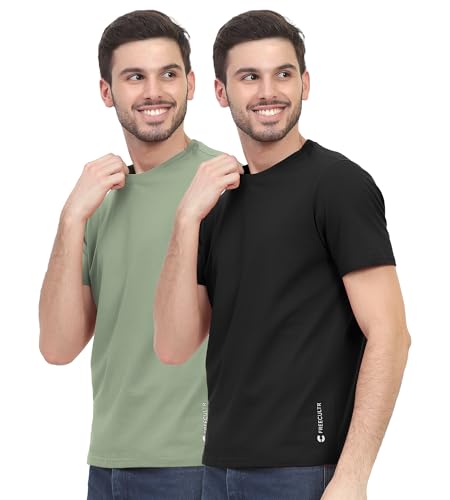Image of Freecultr Truly Classic Organic Men's Cotton T-Shirt | Solid Round Neck Half Sleeve | Plain Stylish t Shirts | Regular Fit | Casual Comfortable T Shirt for Man