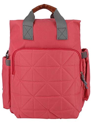 Unigear Large Capacity Waterproof Fabric Travel Backpack Tote Shoulder Nappy Diaper Bag Organizer for Baby Care with Insulated Pockets (Pink)