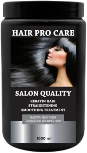 Hair Pro Care Keratin Hair Straightening Smoothing Mask 1000ml | Salon Quality, Silky Smooth Results, Straightening Formula, Large 1000ml Jar, For All Hair Types