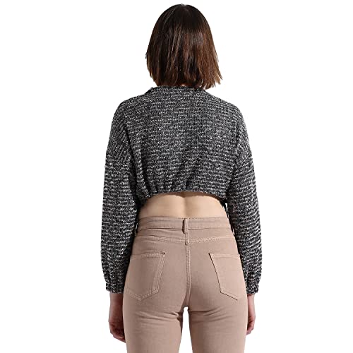 Image of Campus Sutra Women's Regular Fit Tops (SUMCS23 CSWAWCT53002 Grey S)