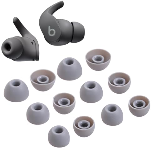 6 Pairs Replacement Earbuds Tips Silicone Eartips Set for Beats Fit Pro Buds Headphones Wireless Fit in Case Ear Tips (Gray)