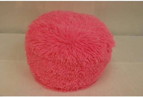 Golden Quality Bedding Plush Ball Pillow Faux Fur Soft and Comfy 9 X 12 Throw Pillow Set of 2 (Pink)