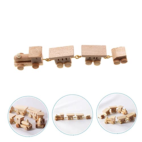 Toyvian 7 Peças De Trem De Madeira Caixa De Areia Trem Para Crianças Conjunto De Trem Mini Carros Pa