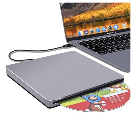 External DVD Drive Portable Aviation Aluminum Alloy USB 3.0/Type-C Slot-in CD DVD Burner Drive Slim CD Reader Player for Laptop Mac MacBook Pro Air Windows Desktop PC (Grey)