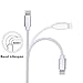 Short Charging Cables [5 Pack 8 inches] BUENTEK Nylon Braided USB Cable Sturdy Charging Cord Compatibility with i OS System Device - Silver