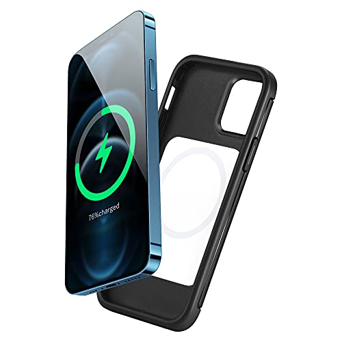 Schutzhülle für iPhone 12/12 Pro 6.1 mit Mag-Safe Laden, Slim Fit Hard Soft Silikon TPU Bumper Cover Dünn Niedlich Stoßfest Anti-Gelb Schutzhülle für iPhone 12 Pro 6.1 Cover