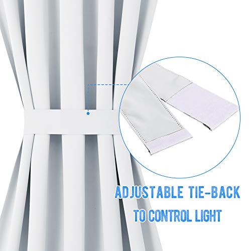 Nicetown French Door Curtains And Draperies For Privacy - Room Darkening Patio Door Thermal Curtain Panels 54 Inches Width X 72 Inches Length - Platinum-Greyish White(2 Panels) #TOP2