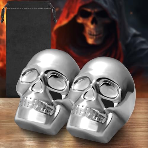 Moldes para cubitos de acero inoxidable con diseño de calavera, set de 2 miniatura 3