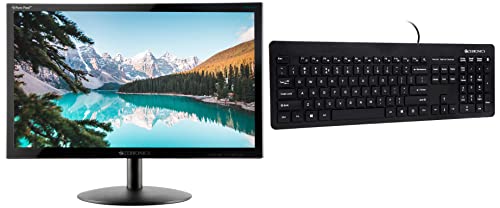 Image of ZEBRONICS Zeb-V19Hd 18.5 Inch (46.99 Cm) Led Monitor with Supporting Hdmi & ZEB-K4000M USB Wired Keyboard with 107 Keys, Silent Operation, Chiclet Keypad, Multimedia Keys, Gold Plated USB Connector