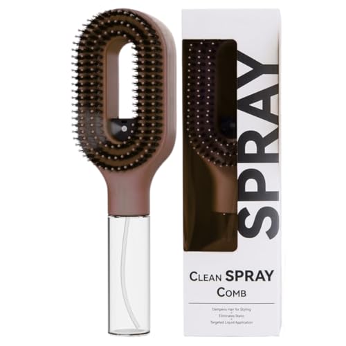 Image of 2-in-1 Spray Comb for Hair, Water Spray Detangling Brush with Built-In Mist Bottle, Anti-Frizz Wet Hair Brush for Men, Women & Kids Ideal for Long, Thick & Curly Hair (Darkin)