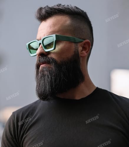 Image of AIEYEZO Square Sunglasses for Women Men Square Thick Frame Sun Glasses Simple Designer Style Shades