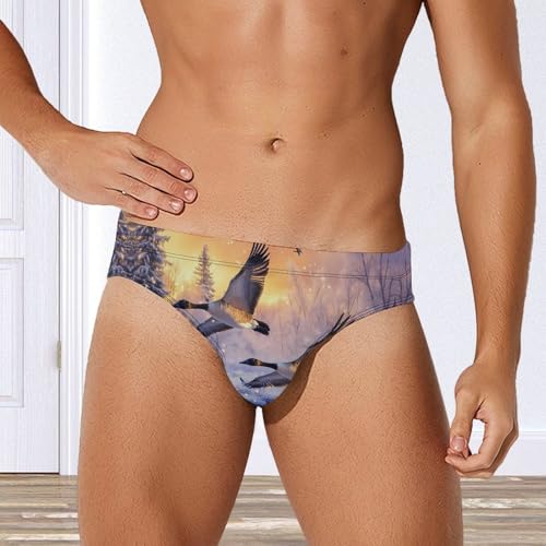 Canadian Flight Bird Geese Men's Swim Trunks Briefs Swimsuit Swimwear Bathing for Underwear Beach3