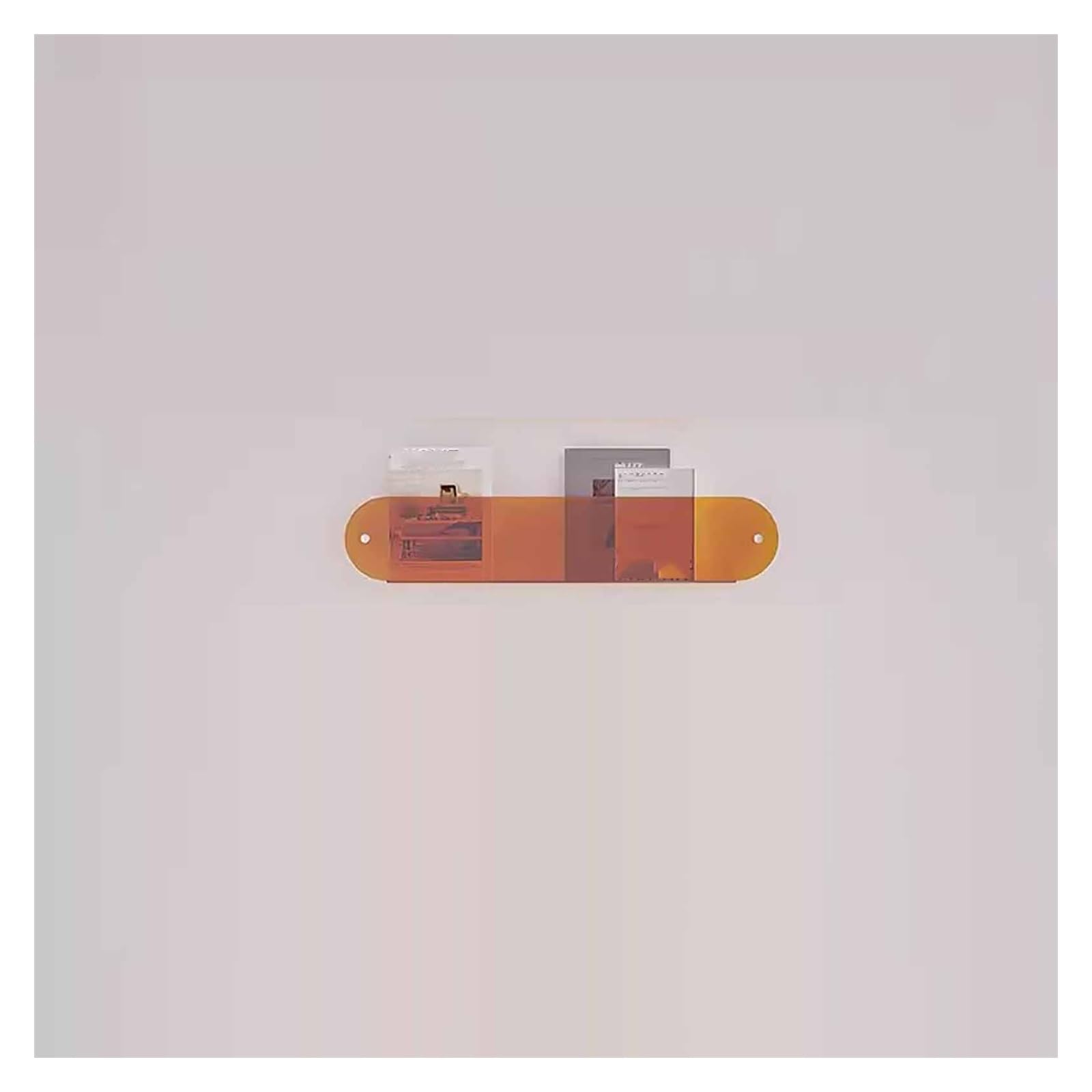 Estantes de pared, Estante de pared flotante de acrílico, estantería montada en la pared, estante de almacenamiento for baño, caja de almacenamiento con esquinas redondeadas ( Color : Oranje , Size :