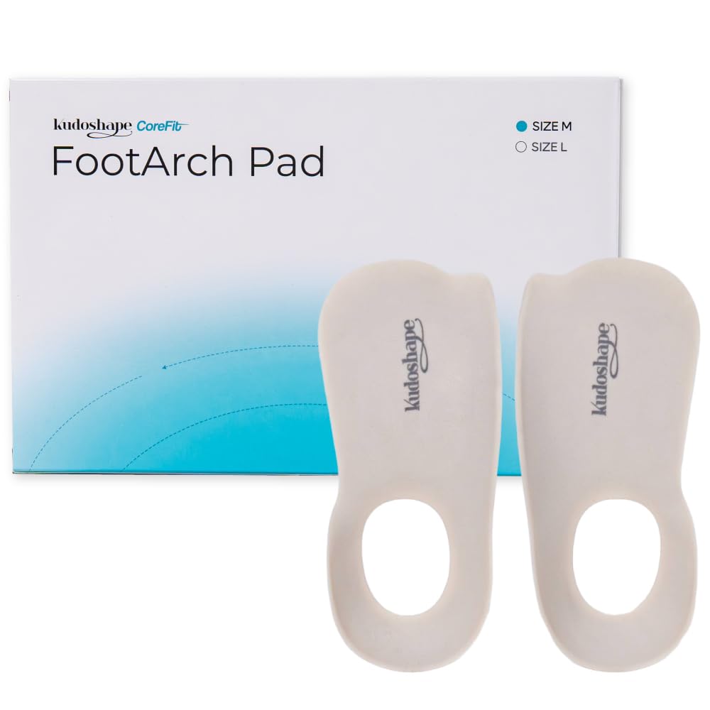 Kudoshape Corefit Foot Arch Support Pad (2 Sizes) – Cushioned Insole for All-Day Comfort | Helpful for Flat feet and Arch | Fits Sneakers, Flats &