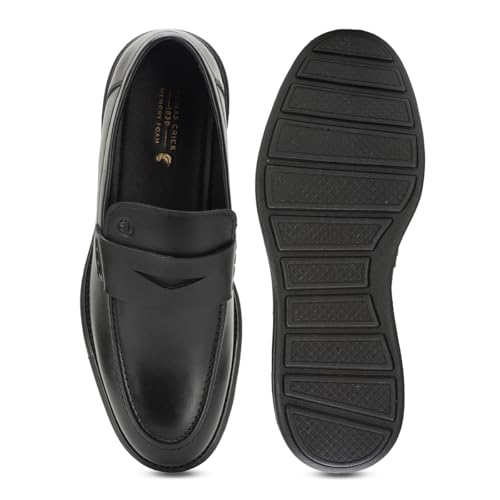 Image of Thomas Crick Sophisticated Dual-Tone Leather Loafers with Enhanced Comfort