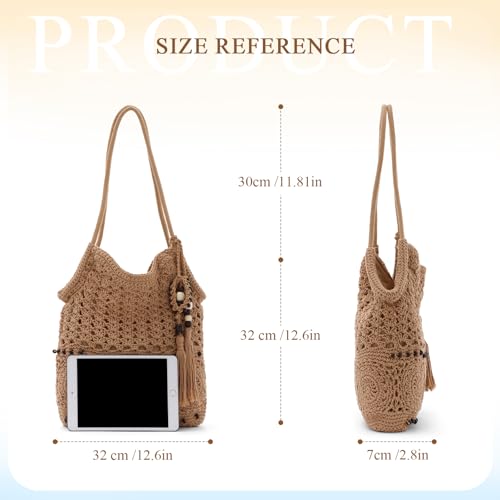 Bolso de hombro tejido GOKTOW para mujer verano playa miniatura 3