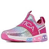Nautica Kids Light Up Flashing Sneaker Athletic Slip-On Athletic Shoes Boy Girl Little Kid Big Kid-Alois Becon Lights Toddler-Bright Glitter Rainbow-7