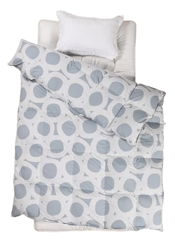 羽毛布団 【今年は更に暖か30マス立体キルト】北欧デザイン柄 日本製 掛け布団 シングルロング【増量1.2kg】 ホワイトダックダウン90% かさ高145mm(350dp)以上 3年保証 消臭抗菌 国内パワーアップ (グレー, 羽毛布団 充填量【1.2s】