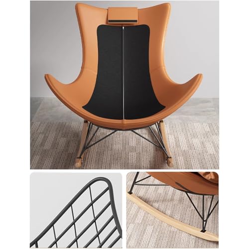 Mecedora para exteriores, estructura de acero de gran tamaño, cómoda silla de campamento para patio, balcón, porche, capacidad de peso de 300 libras