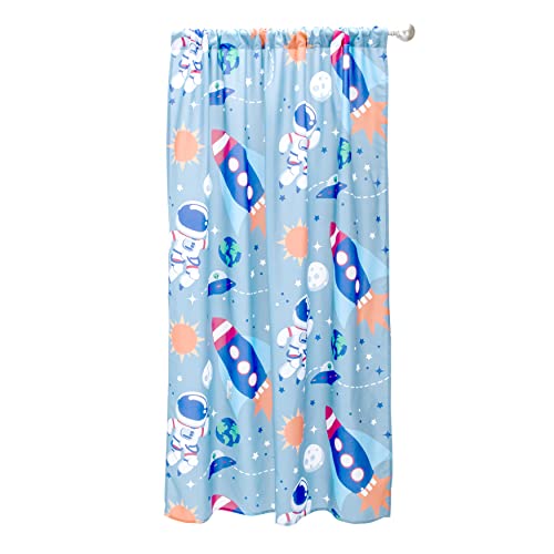 Everyday Kids 1050 Boys Curtains For Space Themed Bedroom Décor With Rockets, Aliens, Sun And Stars; 4-Pc Outer Space Kid Curtains With 2 Panels 82 Inch X 63 Inch Total Size And 2 Tiebacks; Galaxy Classroom And Nursery Curtains thumb #4