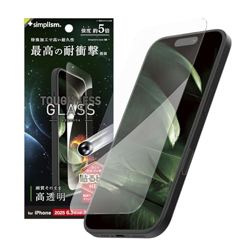 Simplism VvY iPhone 17 / 16 Pro [Toughness Glass] P[XȂ ϏՌ  ʕی십KX TR-IP25M2-GLS-SKDCC