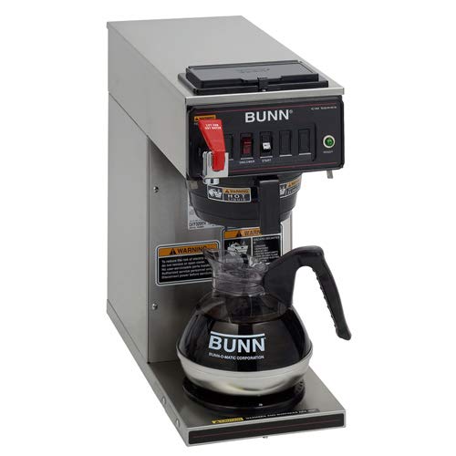 Bunn 12950.0293 CWTF15-1 Automatic 12 Cup Coffee Brewer with 1 Lower Warmer and Black Plastic Funnel - 120V #1