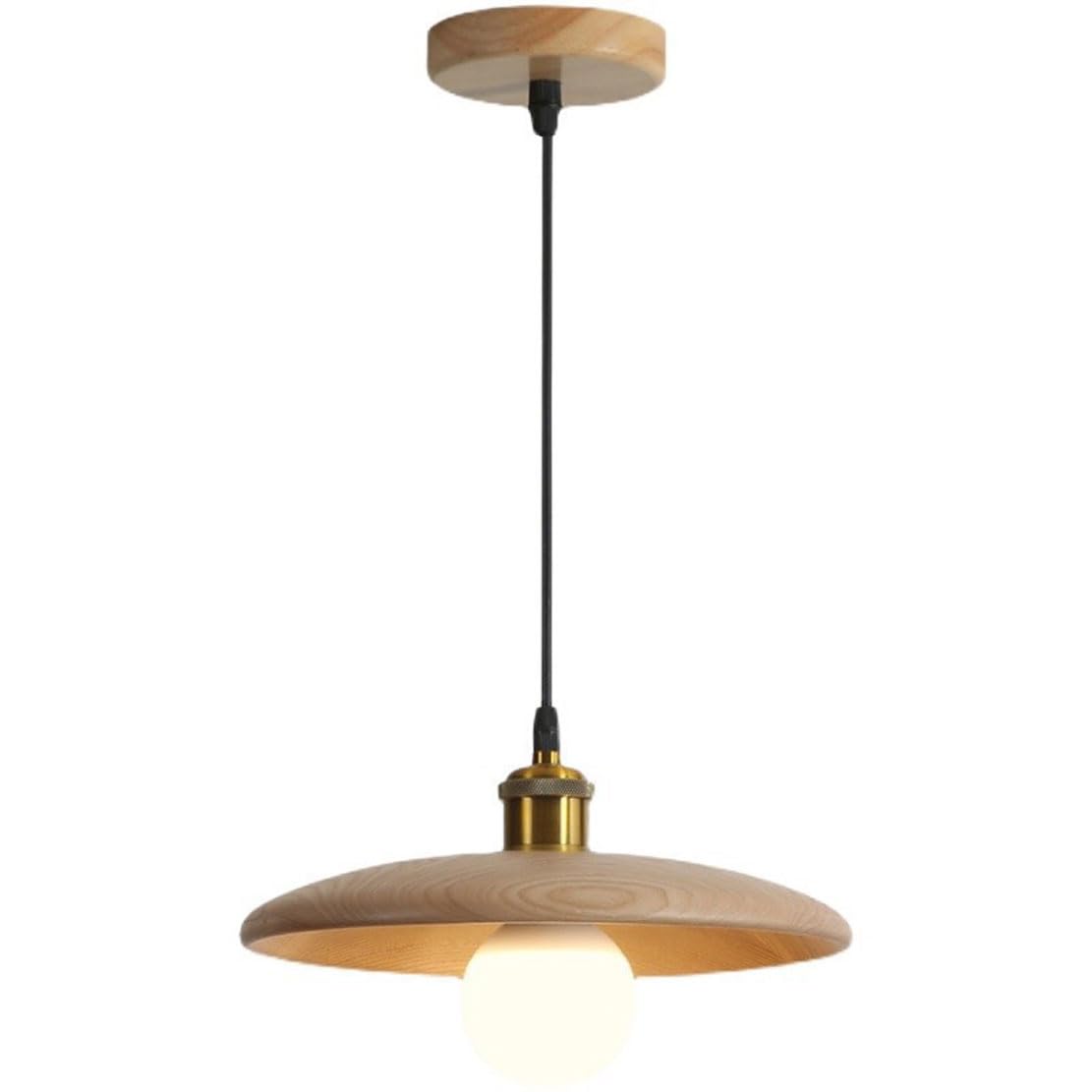 Suspension moderne en bois pour remplacer un plafonnier classique dans sa cuisine