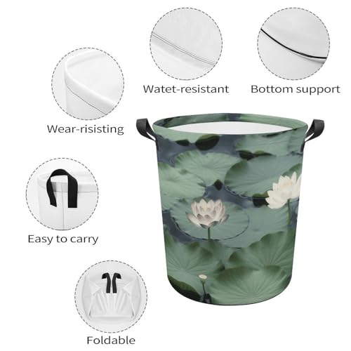 Panier à linge pliable avec lys noirs pour salle de bain - 5