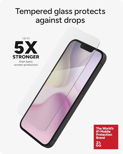 Image of ZAGG Glass Elite Screen Protector for Apple iPhone 17e / 16e / 14 /13 / 13 Pro - Advanced Impact and Scratch Protection, Anti-Fingerprint Technology, InvisibleShield, Easy to Install