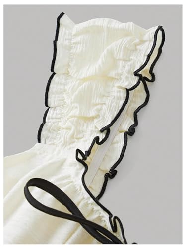 Verdusa Girl's Bowknot Tiered Ruffle Tank Tops Summer Sleeveless Peplum Tops Going Out Tops3