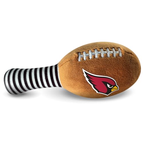 Image of Arizona Cardinals Plush Football Rattle by Smilo - Officially Licensed NFL Baby Rattle Toy - Soft Baby Rattle with Bell - for Babies and Toddlers from 3 Months
