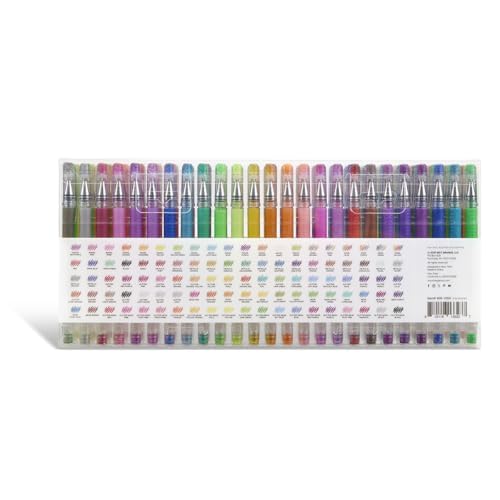 KINGART Gel Pen Set 100 Colors. Includes Glitter, Metallic, Neon, Pastel, and Swirl inks with smooth 1.0mm rollerball tips. Perfect for art, coloring, doodling, and journaling. by KINGART - Image 3