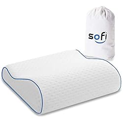 Sofi Cuscino da viaggio a onda - Cuscino di supporto per il collo per la colonna vertebrale cervicale - Piccolo cuscino ortopedico per viaggiare in aereo e in hotel - Copertura termoregolante – Bianco