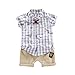 YWLINK Conjunto NiñO Bebé Verano Gentleman con Botones Camiseta De Manga Corta PantalóN Corto Ropa Bautizo De 2 Piezas Traje Formal Camisa con Estampado Floral + Pantalones Cortos De Color Liso