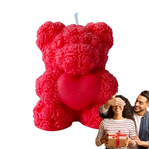 Bougie Parfumée Ours | Bougie D’Aromathérapie En Forme D’Ours 3D Mignon | Décoration Relaxante, Ornement Créatif Longue Durée | Chambre, Bureau, Cadeau, Ambiance