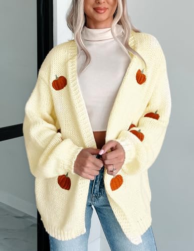 Image of Women Holiday Sequin Cardigans Funny Graphic Button Embroidered Sweaters Cute Open Front Knit Long Sleeve Coat Tops